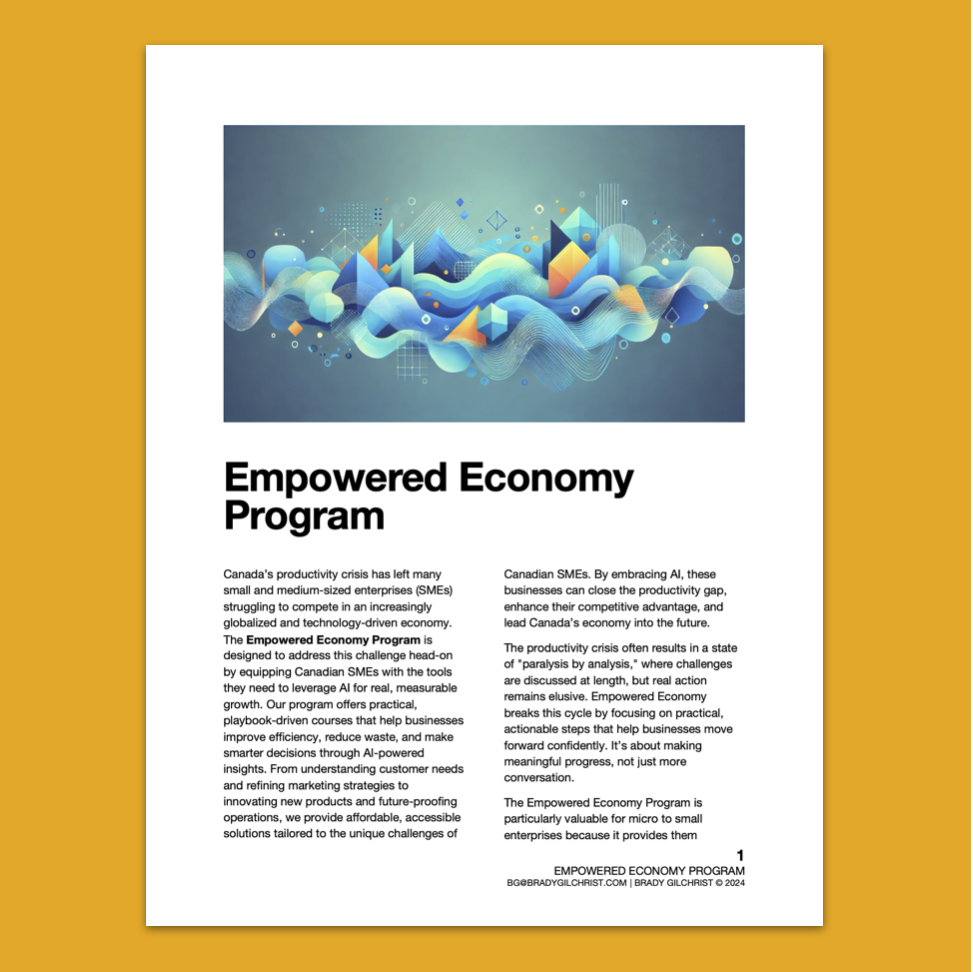 Don’t Talk, Make – My Empowered Economics